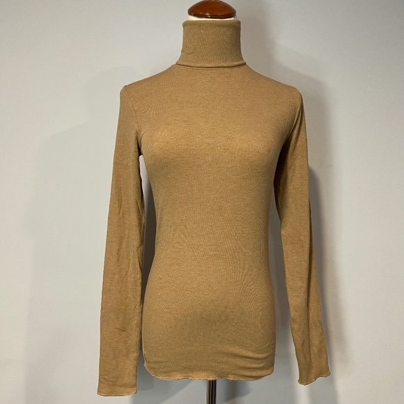Polo Ralph Lauren camel turtleneck ribbed sweater NWT - Picture 1 of 7
